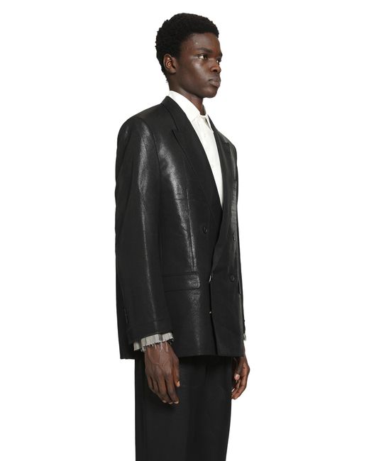 Maison Margiela Black Foiled Wool Blazer for men