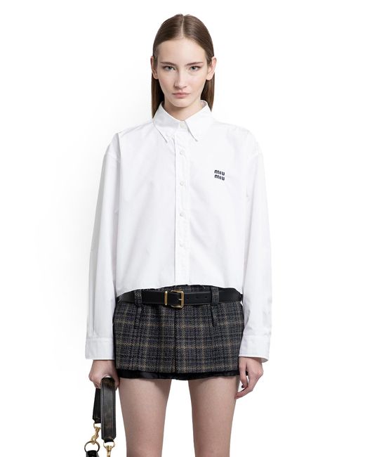 Miu Miu White Cotton Poplin Shirt