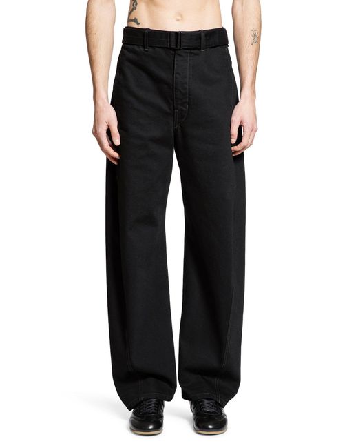 Lemaire Black Twisted Belted Pants for men