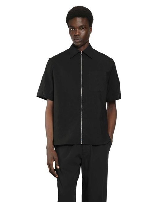 Givenchy Black Couture Seam Zip-Up Shirt for men