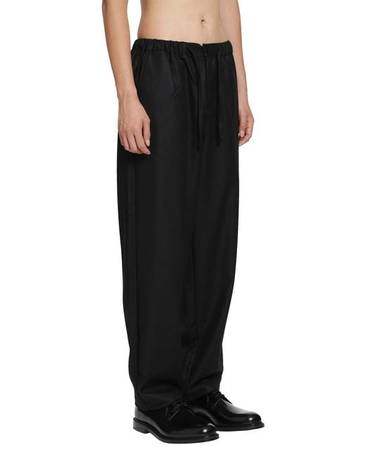 ROSE BURRITO Black Wool Flannel Pyjama Trousers for men