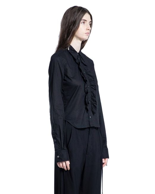 Ann Demeulemeester Blue Erma Ruffled Shirt