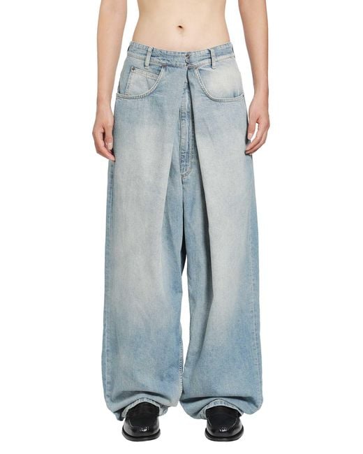 Maison Margiela Blue Wrap Denim Trousers for men