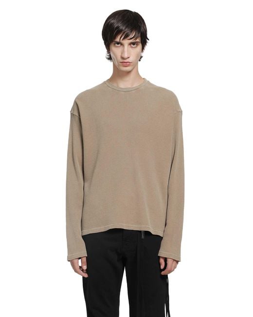 Ann Demeulemeester Natural Emil 'The Velvet Evening' Long Sleeve T-Shirt for men