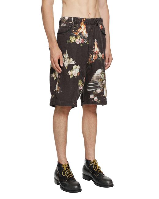 Undercover Blue Linen Shorts for men