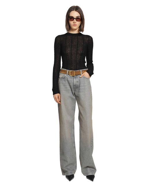 Haikure Black Sey Semi-Sheer Knitwear