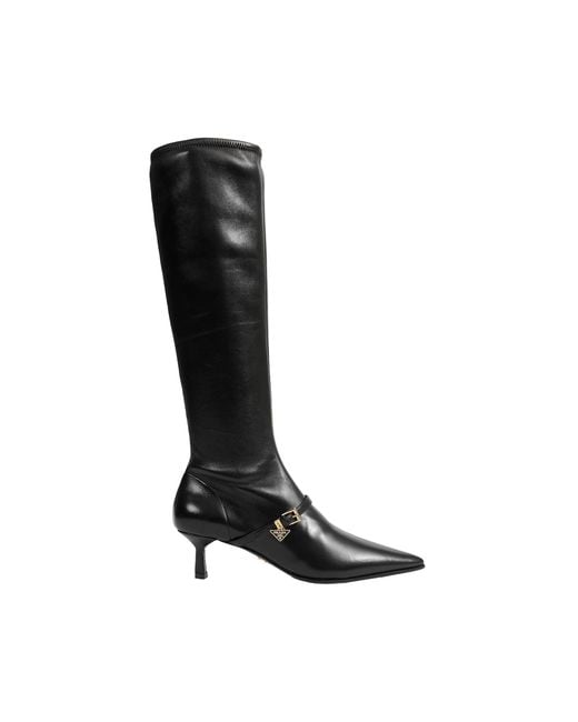 Prada Black Stretch Nappa Leather Boots