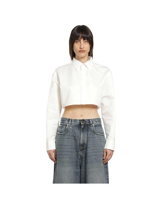 Balenciaga White Cropped Shirt