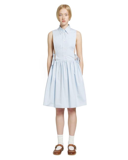 Miu Miu Blue Poplin Mini Dress