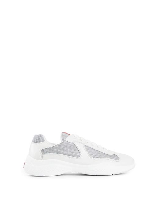 Prada White Leather America's Cup Sneakers for men