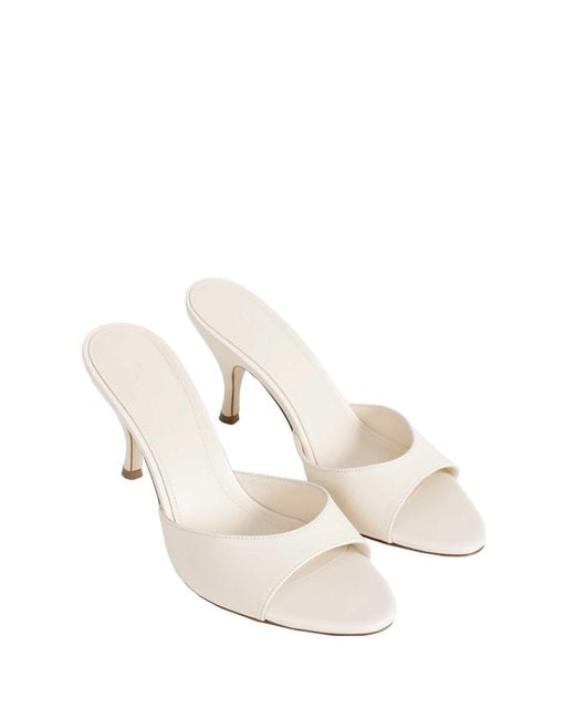 Aeyde White Samia Stiletto Mules
