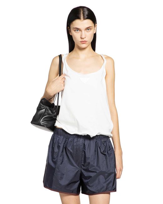Prada White Cotton Jersey Tank Top