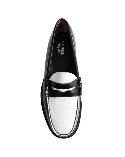 G.H.BASS Black Weejuns Step Larson Penny Loafers for men