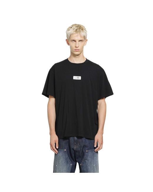 MM6 by Maison Margiela Black Mini Logo T-Shirt for men