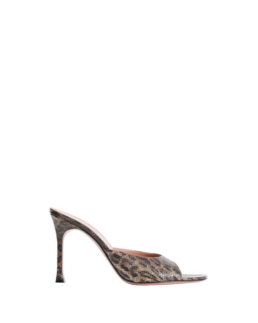 AMINA MUADDI Brown Alexa Leopard Print Mules