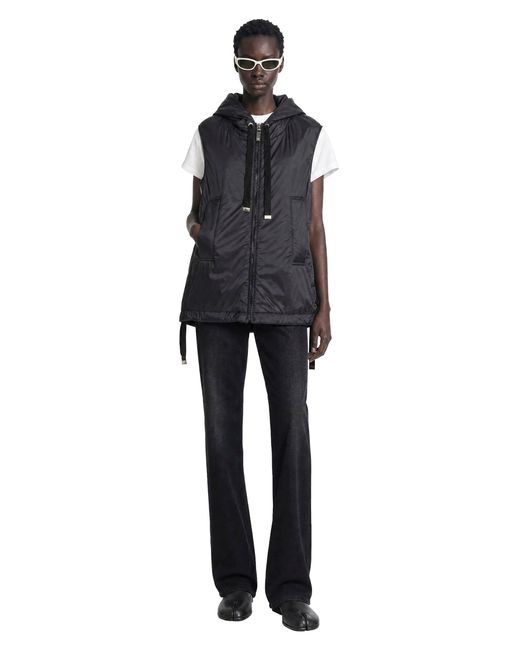 Max Mara Black Padded Water-Repellent Hooded Gilet