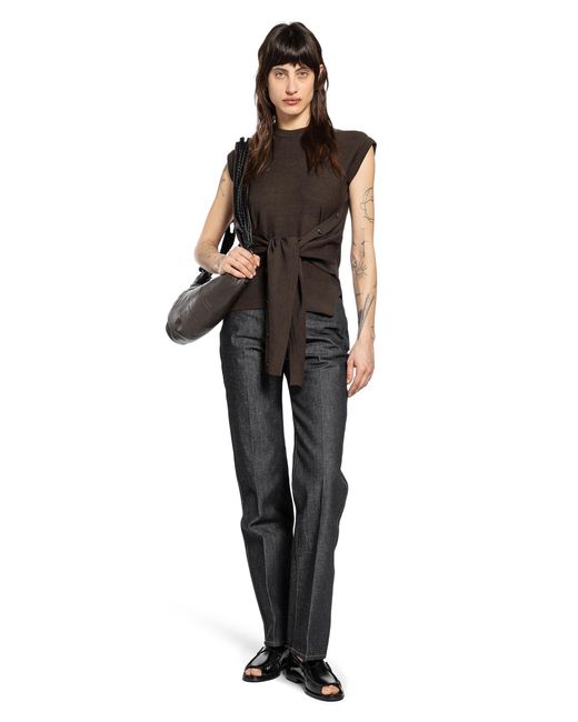 Lemaire Black Sleeveless Buttoned Top