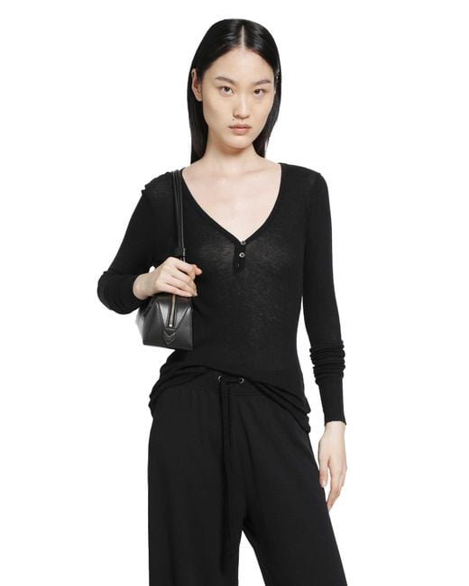 James Perse Black Novelty Top