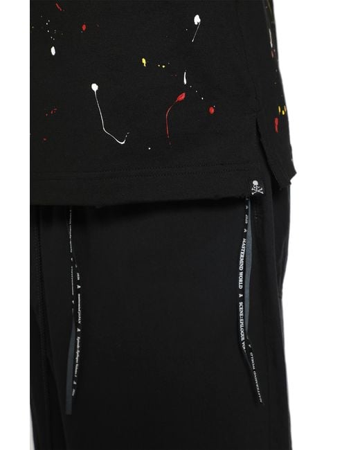 MASTERMIND WORLD Black Distressed Ss Tee for men