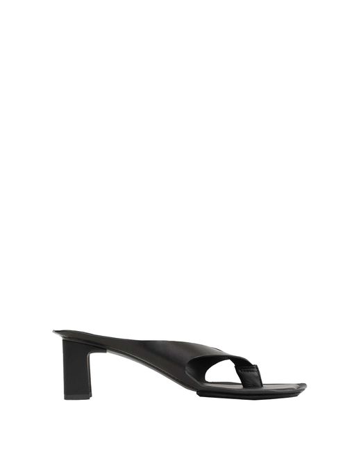 MM6 by Maison Margiela Black Anatomic Leather Flip Flop Mules