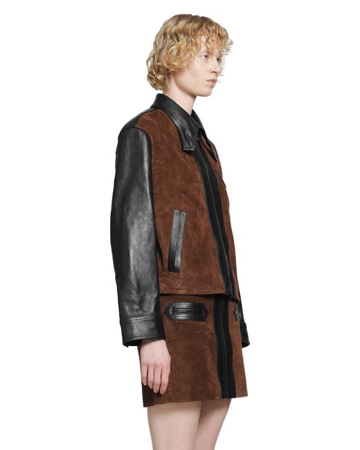 Marni Brown Suede And Leather Jacket