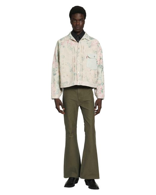 Junya Watanabe Green Flared 5 Pocket Jeans for men