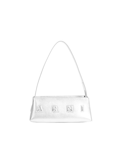 Marni White Leather Museo Baguette Bag
