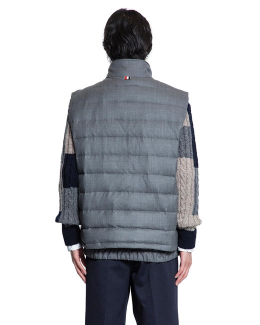 Thom Browne Blue Down Filled Super 120's Twill Ski Vest for men