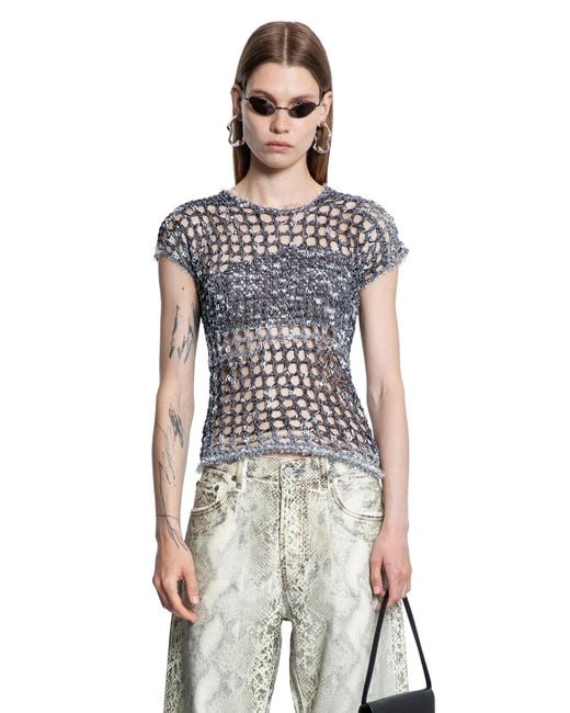 Acne Black Kambon Tweedy Crochet Top