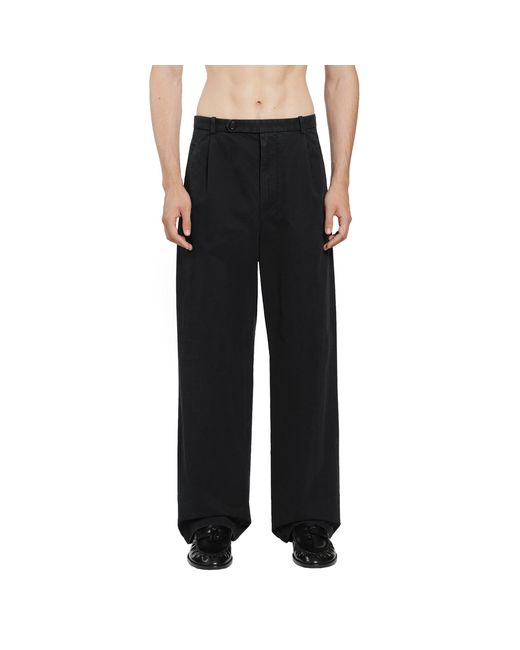 Jil Sander Black Cotton Drill Trousers for men