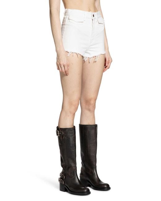 Chloé White High-Rise Denim Mini Shorts