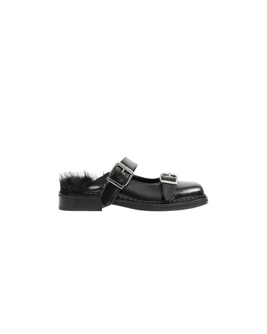 Simone Rocha Black Buckled Mary Jane Mules