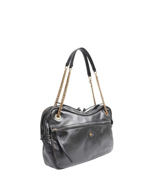 Vivienne Westwood Black Dolce Large Shoulder Bag