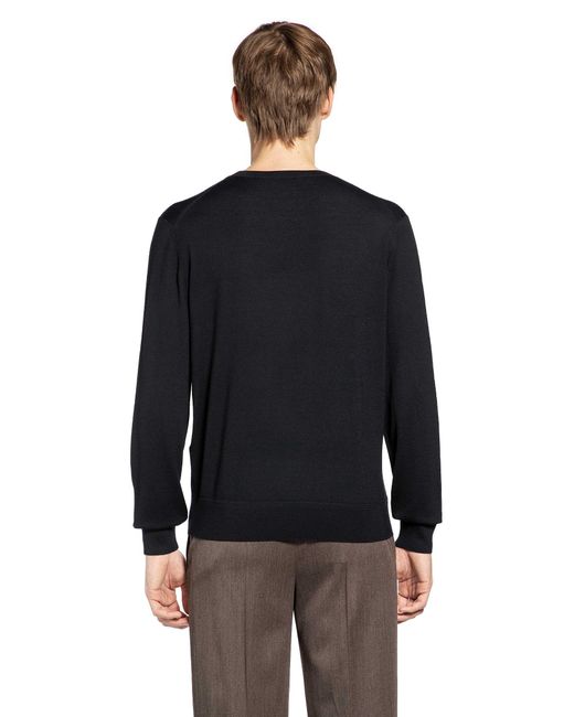 Tom Ford Black Wool V-Neck Sweater for men
