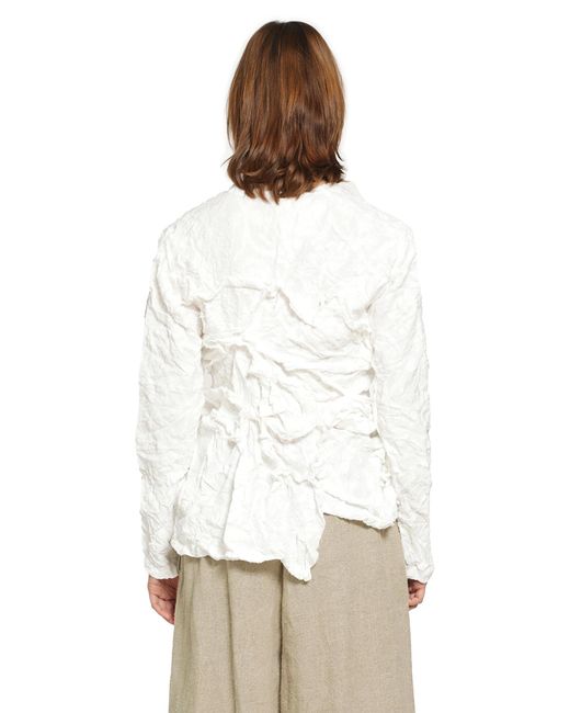 Comme des Garçons White Ruffled Long Sleeve T-Shirt