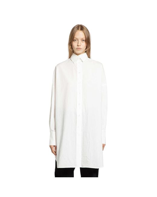 Forme D'expression White Sack Oversized Long Sleeve Shirt