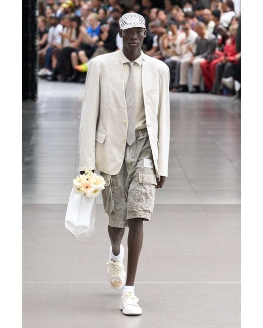 Maison Mihara Yasuhiro Natural Repaired Cargo Shorts for men