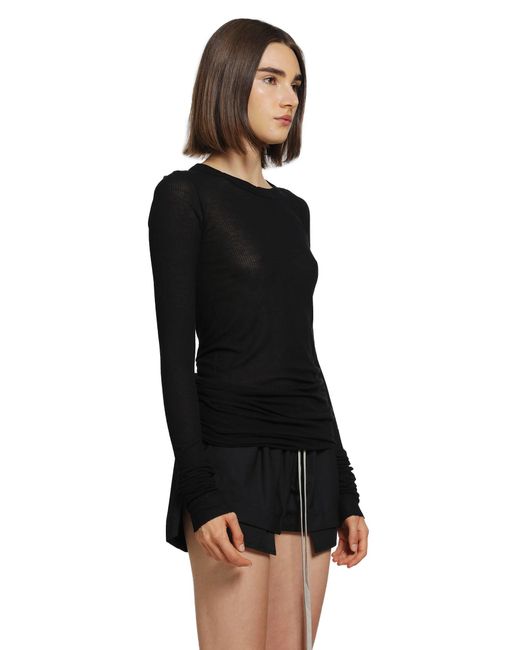 Rick Owens Black Tower Rib Ls T