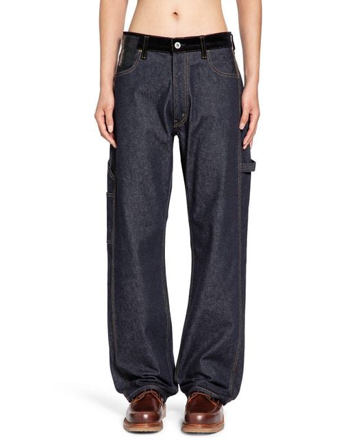 Junya Watanabe Blue Paneled Straight Jeans for men