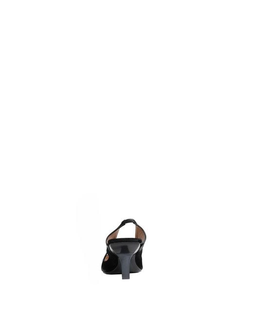 Capasa Black Velour Slingback Pumps