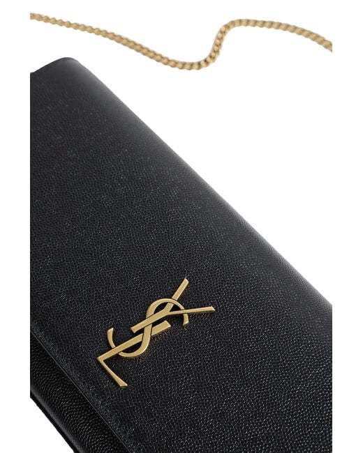 Saint Laurent Black Grain De Poudre Leather Kate Clutch