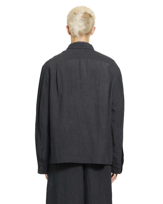 Ziggy Chen Black Spread Collar Chore Jacket for men