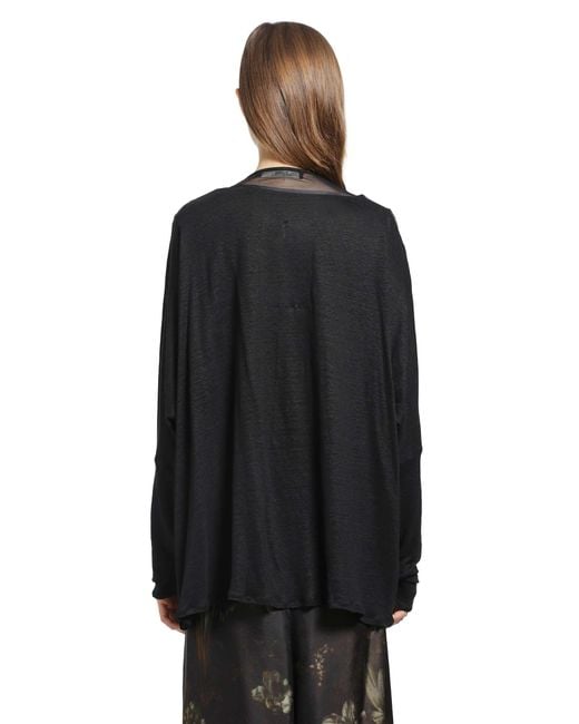 IA London Black Wild Lily Silk Linen Cardigan