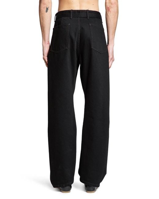 Lemaire Black Twisted Belted Pants for men