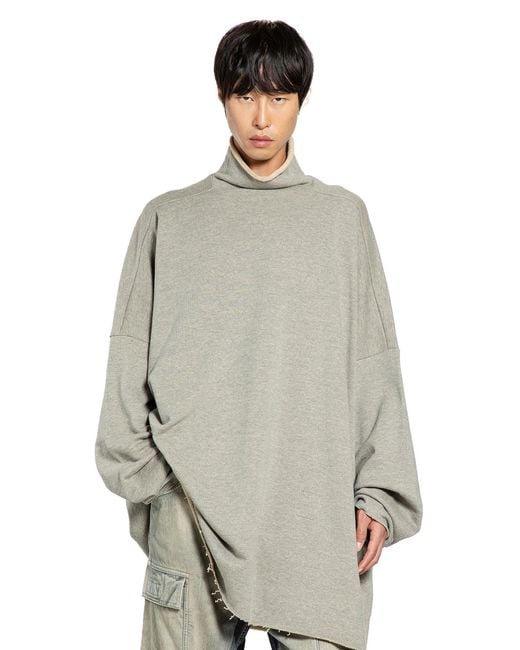 Rick Owens Gray Jumbo Tabard Sweatshirt for men