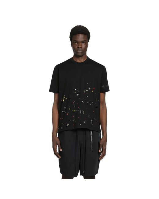 MASTERMIND WORLD Black Distressed Ss Tee for men