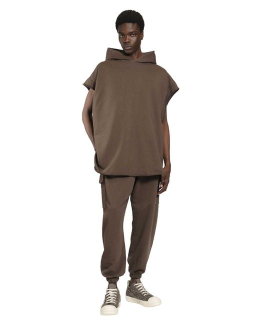 Roadless Brown Cotton Jersey Cargo Sweatpants for men