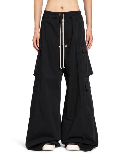 Rick Owens Black Pantaloni Double Cargo Jumbo Belas for men