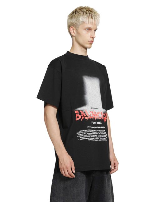 Balenciaga Black The Door Oversized T-Shirt for men