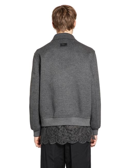 Fendi Gray Wool Blouson for men
